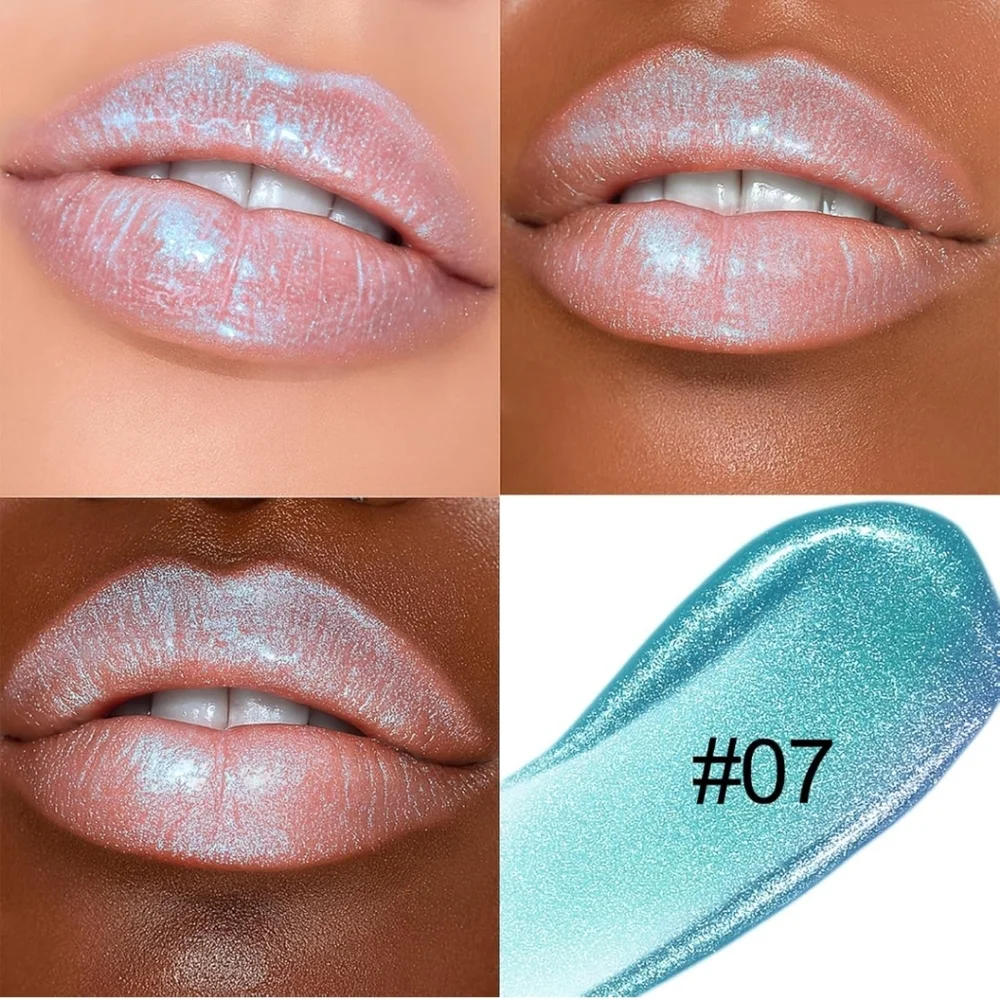 Vibrant Blue Glittet Lip Gloss